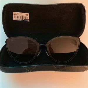 Authentic Chanel black cat eye sunglasses